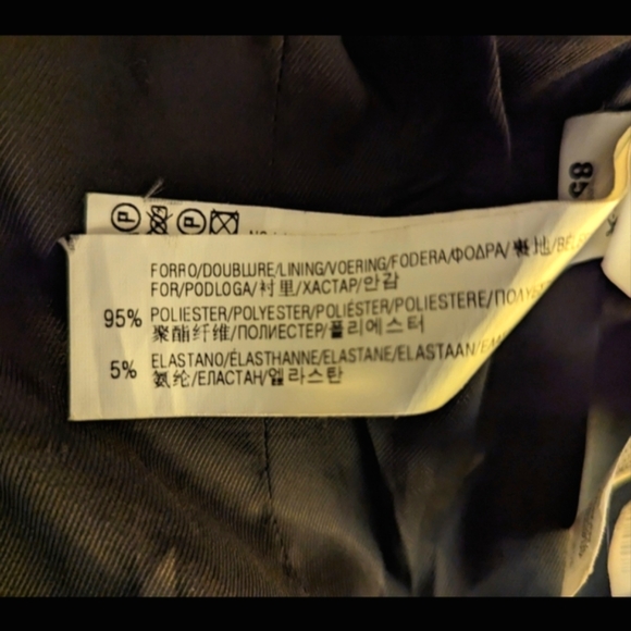 Sleek ZARA BASIC Blazer Perfect Fit Faux Leather Detail XS Holidays - Picture 6 of 10